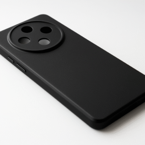 Black silicone protective case for Oppo F27+ 5G with slim design and anti-slip grip